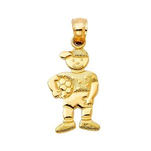 14K Yellow Gold Boy with Ball Pendant